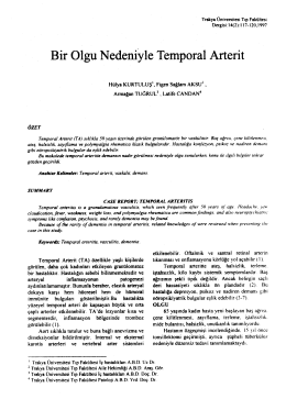 Bir Olgu Nedeniyle Temporal Arterit
