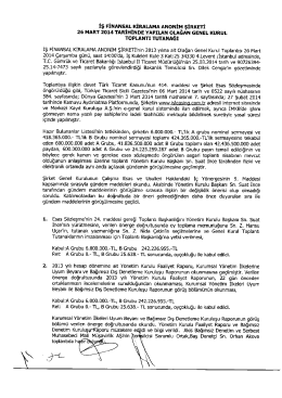 Olağan Genel Kurul Toplantı Tutanağı