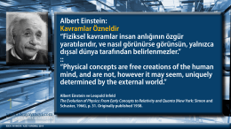 Albert Einstein: Kavramlar Özneldir “Fiziksel kavramlar insan