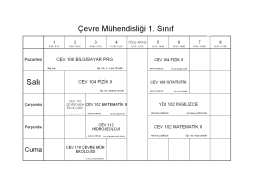 &Ccedil;evre M&uuml;hendisliği 1. Sınıf