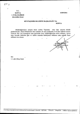 T.c. KONYA 15/09/2014 3. İCRA DAİRESİ