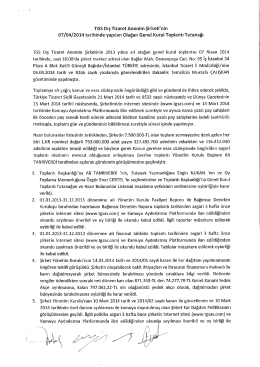 Toplantı Tutanağı - TGS Dış Ticaret A.Ş