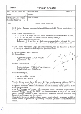 TuRsAB ToPLANTı TUTANAĞI