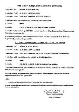 10-11.01.205 Gen&ccedil;ler G&uuml;reş İl Birinciliği Teknik Şartnamesi