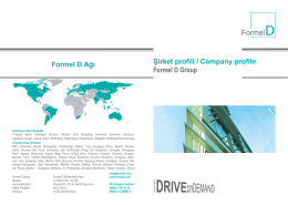 Şirket profili / Company profile Formel D Group Formel D Ağı