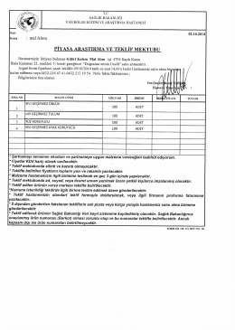 piyasa arastırma ve teklif mektubu