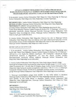 Devir Protokolü - Manavgat SMMM Odası