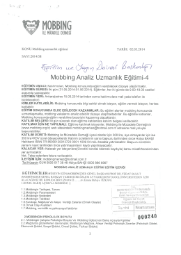 Mobbbing Analiz Uzmanlık Eğitimi 4