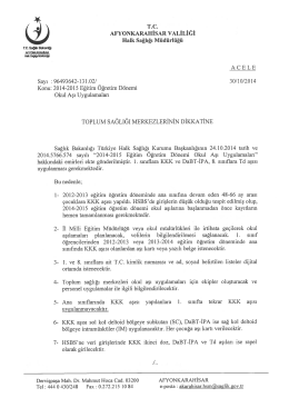 okul aşı uygulamaları yazısı - Afyonkarahisar Halk Sağlığı Müdürlüğü