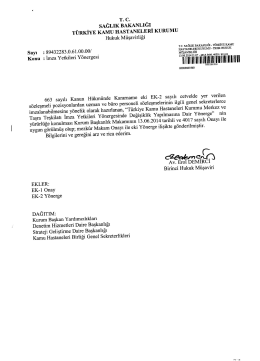 Imza Yetkileri Y&ouml;nergesi - T&uuml;rkiye Kamu Hastaneleri Kurumu