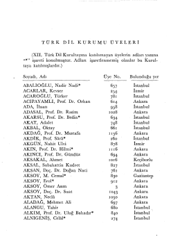 TÜRK DİL KURUMU ÜYELERİ - Türk Dil Kurumu Kütüphanesi