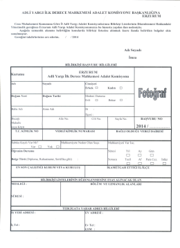 Ceza Mahkemeleri Başvuru Formu