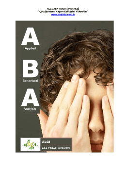 Tanıtım Dosyası - Algı ABA Terapi Merkezi