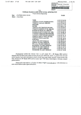 TMO Arpa Satışı Hakkında Duyuru PDF Dosyası buradadır.
