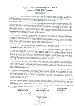 2014 yılı genel kurul toplantı tutanağı