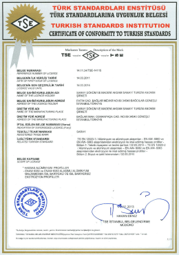 TÜRK sTANDARDLARı ENsTiTüsü_ TURK sTAıııDARDLARIıııA