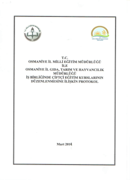 &Ccedil;ek Protokol&uuml; - Osmaniye İl Gıda Tarım ve Hayvancılık M&uuml;d&uuml;rl&uuml;ğ&uuml;