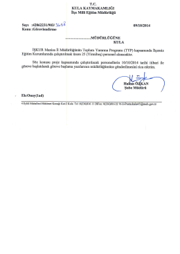 G&ouml;revlendirme - Kula İl&ccedil;e Milli Eğitim M&uuml;d&uuml;rl&uuml;ğ&uuml;