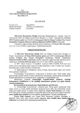 rc. BAH&Ccedil;ELİEVLER - İstanbul Maden ve Metaller İhracat&ccedil;ı Birlikleri