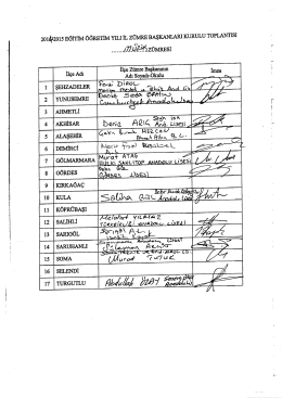 20142015 EGITIM &Ouml;ĞRETIM YILI IL z&Uuml;MRE BAŞKANLARI