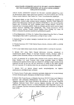 ASSAN HANİL oroMoTİv sANAYİ via: TİCARET ANONİM şİRKETİ