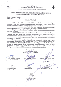 ihtiya&ccedil; değerlendirme ve planlama komisyon karar tutanağı 30/10
