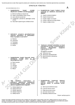 A&Ouml;F Stratejik Y&ouml;netim 1 | 2014 D&ouml;nem Sonu İNDİR