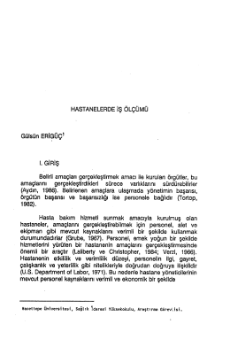 Gülsün Erıieüç1 - Hacettepe Sağlık İdaresi Dergisi
