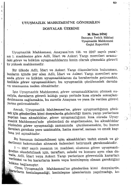 M. İlhan DİN&Ccedil;, Adalet Dergisi, 1985, Sayı 1