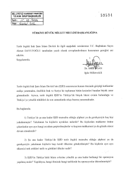 Yazılı Soru Önergesinin Metni - Türkiye Büyük Millet Meclisi