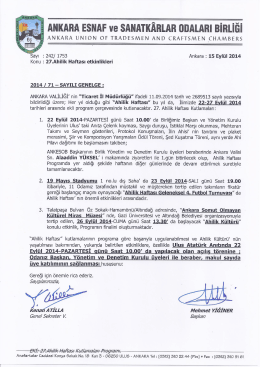 genelge no 071 - Ankara Ve Esnaf Sanatkarları Odaları Birliği