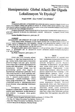 Hemiparezisiz Global Afazili Bir Olguda