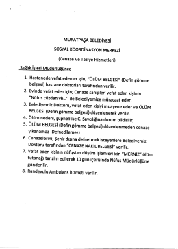 MuRATPAşA BELEDİYESİ sosYAL KOORDİNASYON MERKEZİ