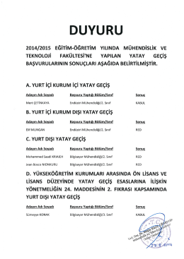 2014-2015 eğitim-&ouml;ğretim yılında M&uuml;hendislik ve Teknoloji Fak&uuml;ltesi