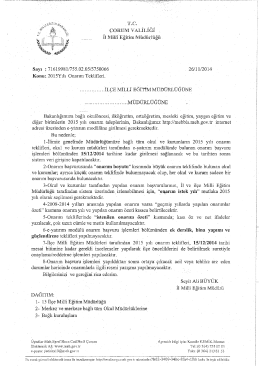 . rc. çonııüi VALİLİĞİ :tı üııııı Eğıüm Müdürlüğü