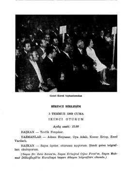 Birinci Birleşim İkinci Oturum