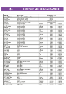 ÖĞRETMEN VELİ GÖRÜŞME SAATLERİ