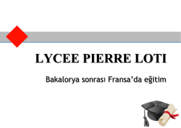 Avrupa LMD Sistemi - Lycée Français Pierre Loti