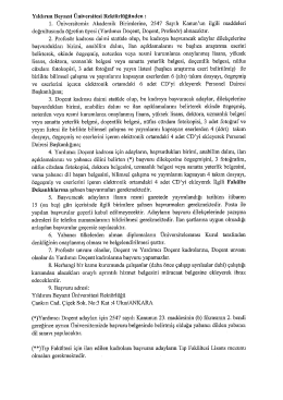 Yıldırım Beyazıt Üniversitesi Rektörlüğünden :