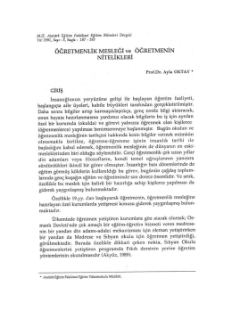 GCRETMENLiK MESLECI ve &eacute;&eacute;RETMENiN