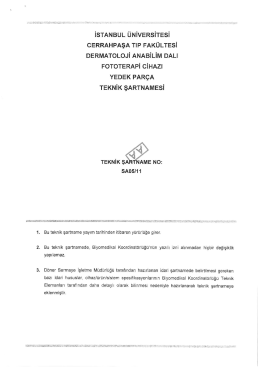 Teknik Şartname - İstanbul &Uuml;niversitesi