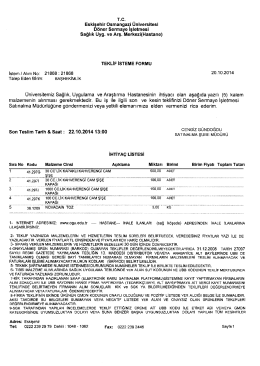 T.C. Eskişehir Osmangazi Üniversitesi Döner Sermaye lşletmesi