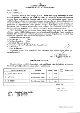 U TC sAGLIK BAKANLIĞI__ __ BURSA HALK sAĞLIĞI MUDURLÜĞÜ