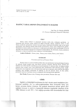 basınç yaralarının önlenmesi ve bakımı