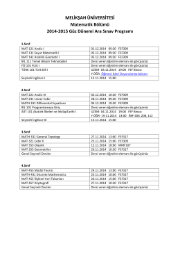 Fall 2014-15 Midterm Schedule-v1