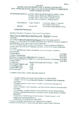 2014-2015 MANİSA GEN&Ccedil;LİK HİZMETLERİ vı: sPoR İL M&Uuml;D&Uuml;RL&Uuml;Ğ&Uuml;