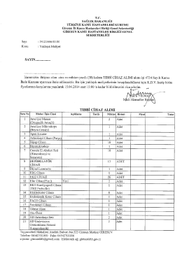 2014 Yılı Tıbbi Cihaz Alımı &Uuml;st Yazısı