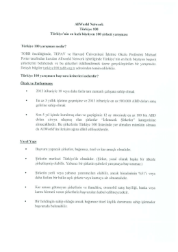 EK Türkiye 100 Programı