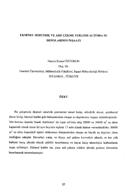 EKSENEL SIMETRIK VE ARD &Ccedil;EKME YUKLERI ALTINDA SU