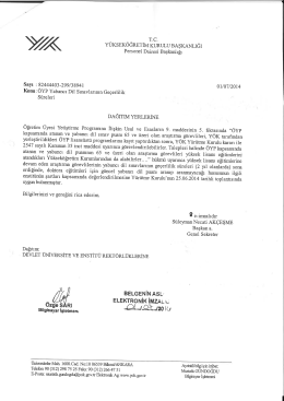 Tc. W YÜKSEKÖĞRETİM KURULU BAŞKANLIĞI